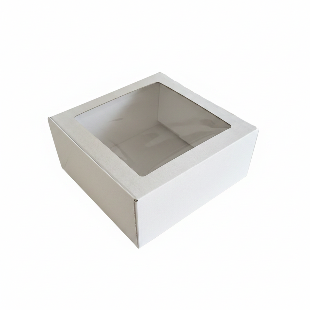 Poklon kutija s prozorom 180x180x90mm bijela